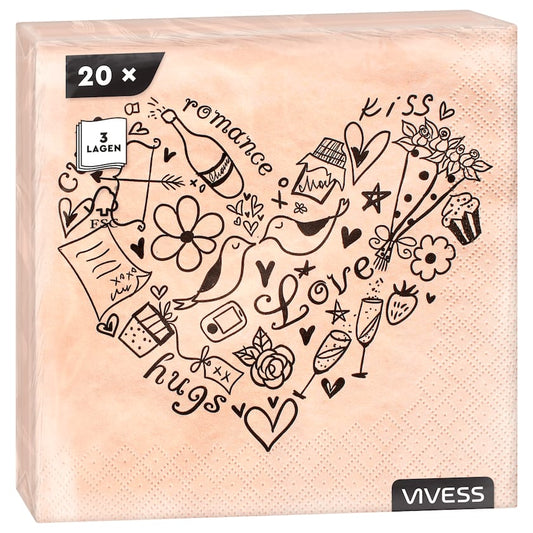 Vivess Servietten Love 20 Stück