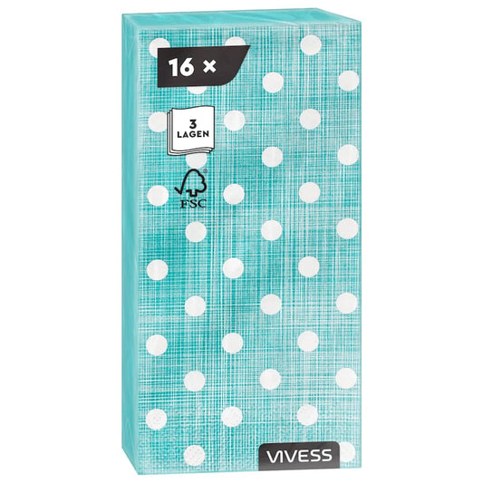 Vivess Servietten Elegant Türkis 16 Stück