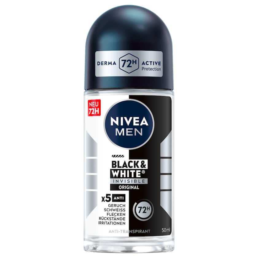 NIVEA Men Deo Roll-On Invisible For Black und White Antitranspirant 50ml