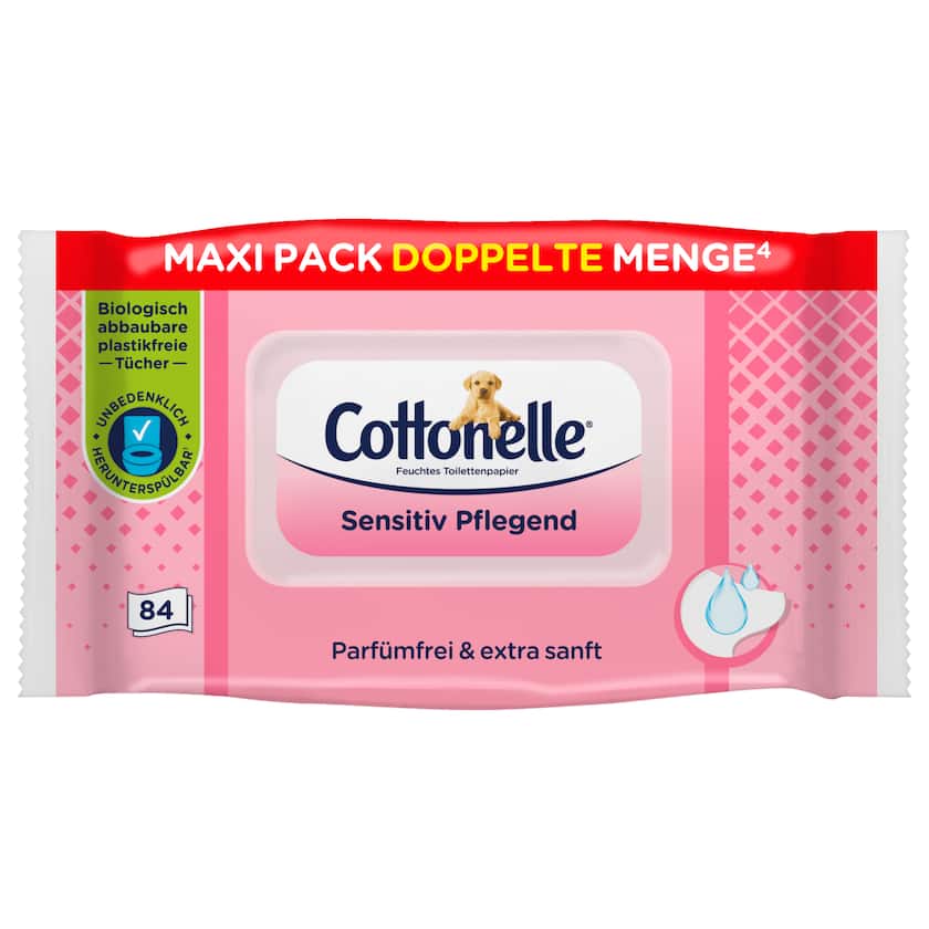 Cottonelle Feuchtes Toilettenpapier Sensitiv Pflegend 84 Stück