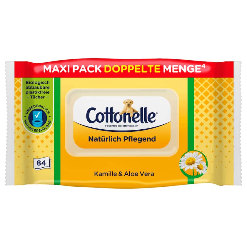 Cottonelle Feuchtes Toilettenpapier Natürlich Pflegend 84 Tücher