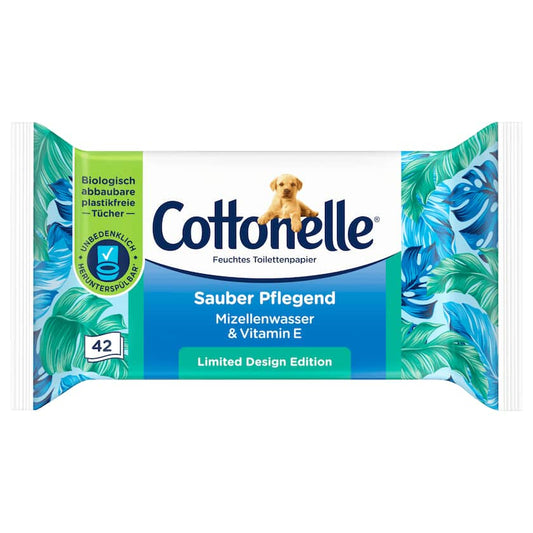 Cottonelle Feuchtes Toilettenpapier Sauber Pflegend mit Mizellenwasser & Vitamin E 42 Stück