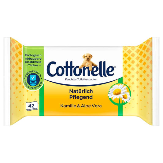 Cottonelle Feuchtes Toilettenpapier Natürlich Pflegend Kamille & Aloe Vera 42 Stück