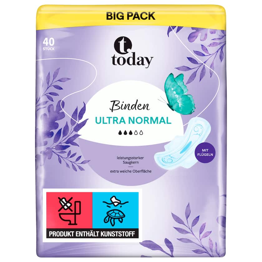Today Binden Ultra Normal mit Flügeln 40 Stück