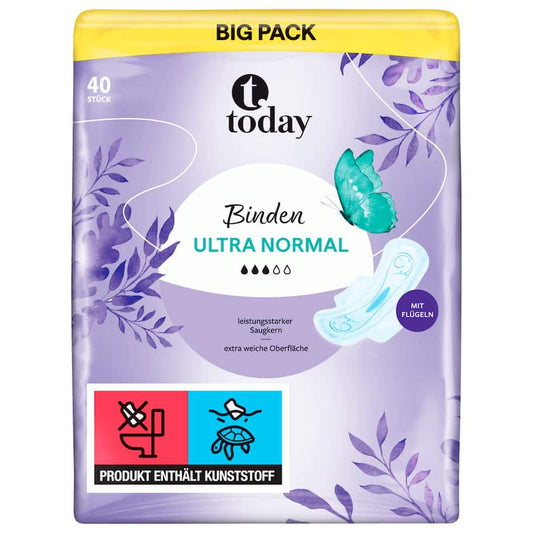 Today Binden Ultra Normal mit Flügeln 40 Stück