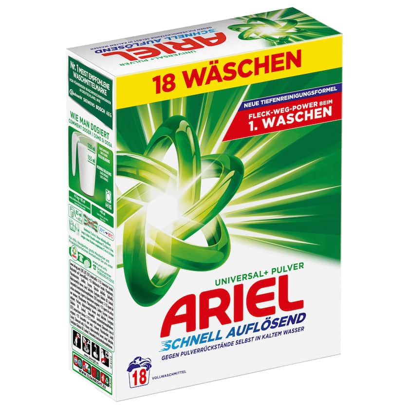 Ariel Vollwaschmittel Pulver 990g 18WL