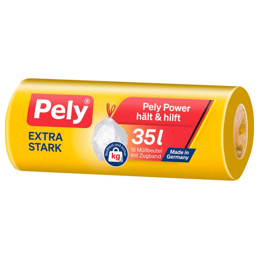 Pely Müllbeutel mit Zugband 35l Extra Stark 15 Stück