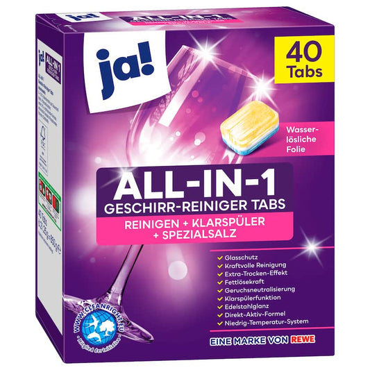 ja! Geschirr-Reiniger Tabs All-in-1 850g 40 Tabs