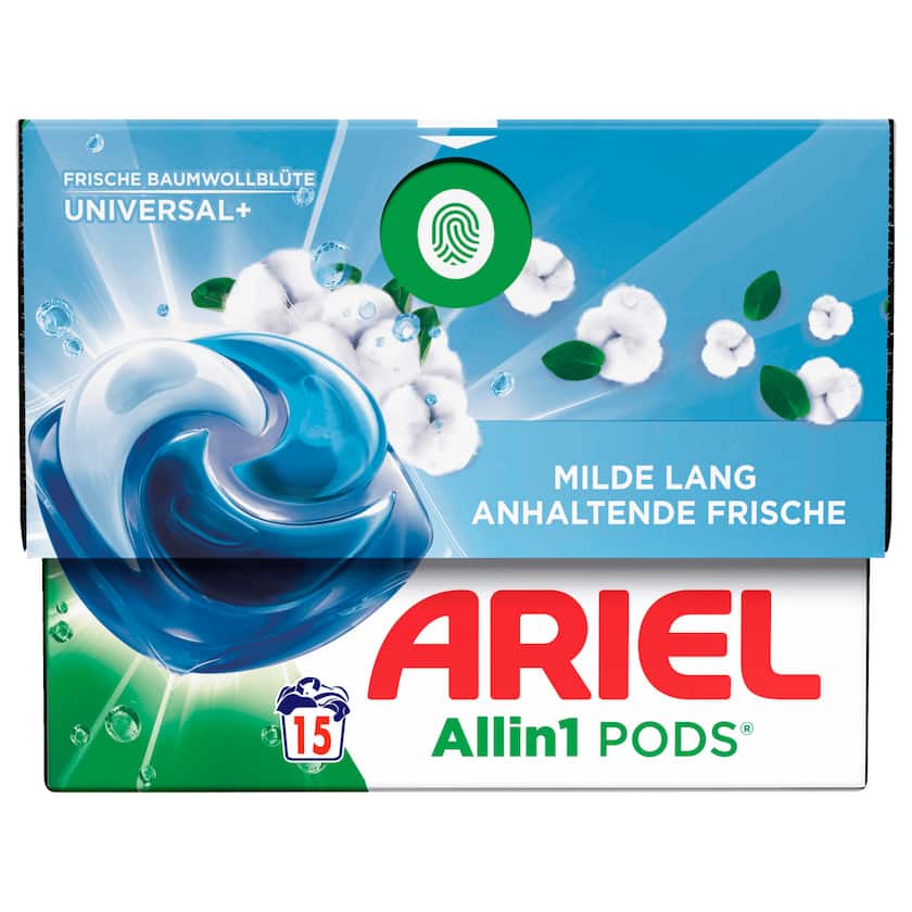 Ariel Universalwaschmittel All-in-1 Pods Frische Baumwollblüte 316,5g 15WL