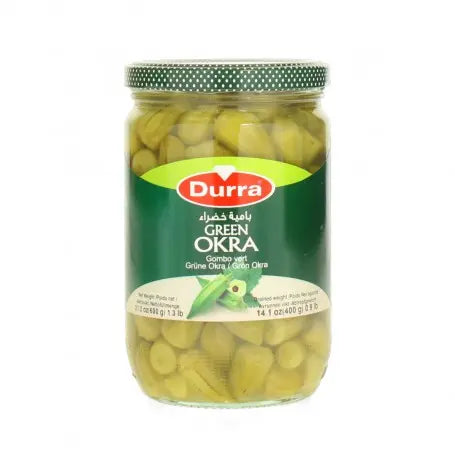بامية خضراء درة 650غرام - Yahalla  ياهلا  Durra Kann Gluten, Soja oder Konservierungsstoffe enthalten. Bitte Zutaten vor dem Verzehr überprüfen.
