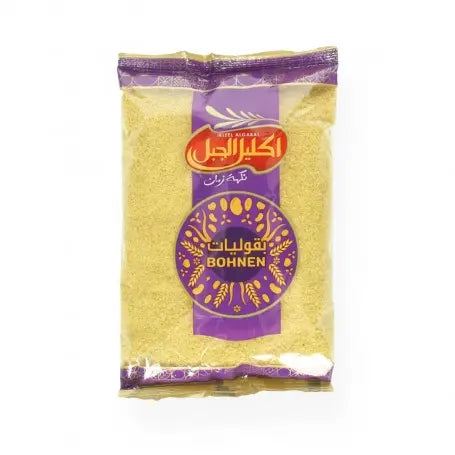 برغل ناعم اكليل الجبل 900 غرام - Yahalla  ياهلا  IKLEEL ALGABAL Vor Feuchtigkeit und Sonnenlicht schützen, kühl und trocken lagern. Kann Spuren von Nüssen, Gluten oder Soja enthalten. Vor dem Verzehr gut prüfen.