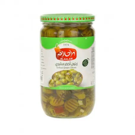 زيتون أخضر مشوي الأحلام 650غرام Al Ahlam
