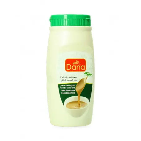طحينة السمسم الصافي دانة 750غرام - Yahalla  ياهلا  DANA Dieses Produkt kann Spuren von Nüssen oder Soja enthalten. Bei bestehenden Allergien vorsichtig verwenden. Kühl und trocken lagern und vor dem angegebenen Datum verbrauchen.