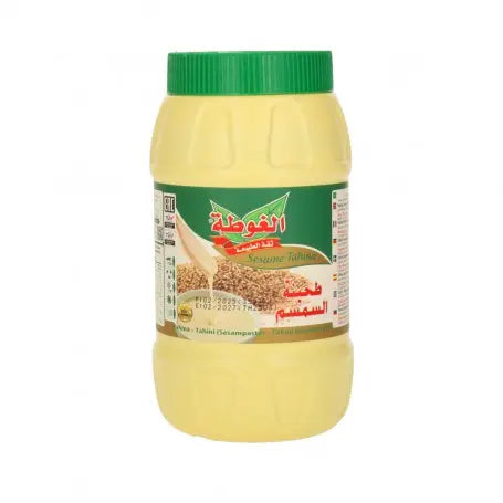 طحينة فاخرة الغوطة 800غرام - Yahalla  ياهلا  Al Gota Dieses Produkt kann Spuren von Nüssen oder Soja enthalten. Bei bestehenden Allergien vorsichtig verwenden. Kühl und trocken lagern und vor dem angegebenen Datum verbrauchen.