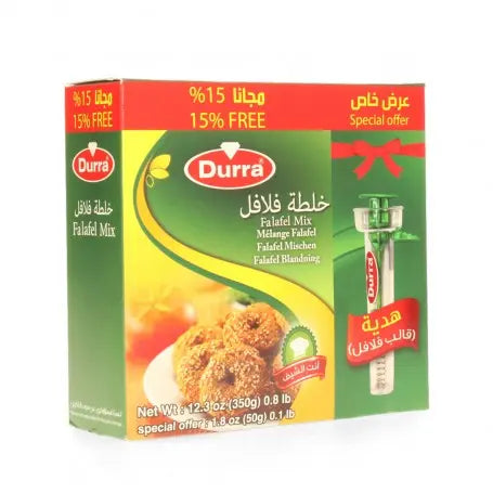 فلافل خلطة درة 350غرام - Yahalla  ياهلا  Durra Kann Gluten, Sesam, Sellerie oder Nüsse enthalten, bitte Zutaten vor dem Verzehr überprüfen.