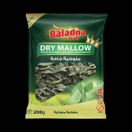 ملوخية ورق يابسة بلدنا 200غرام /كيس/ - Yahalla  ياهلا  Baladna Kann Gluten, Soja oder Konservierungsstoffe enthalten. Bitte Zutaten vor dem Verzehr überprüfen.