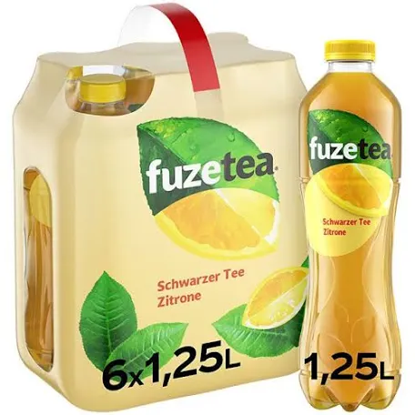 fuze tea 1,25 l Flasche Schwarzer Tee Zitrone