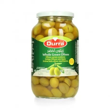 Durra grüne Oliven 1,3 kg - Hochwertig und frisch - Yahalla ياهلا