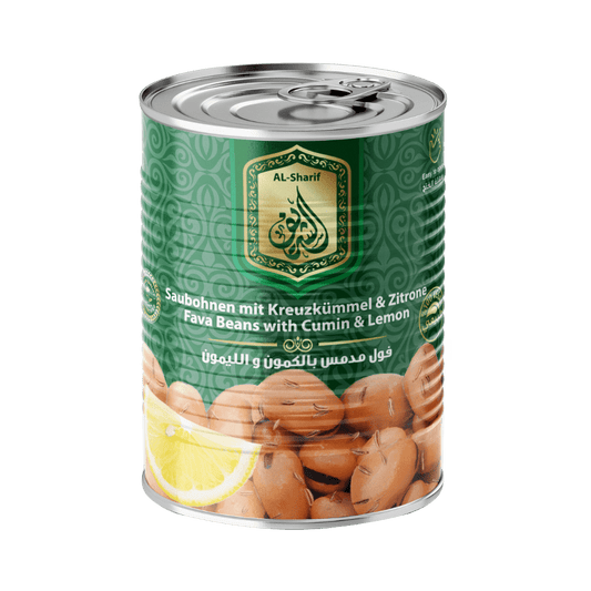 Mit Kreuzkümmel und Zitrone gekochte Favabohnen