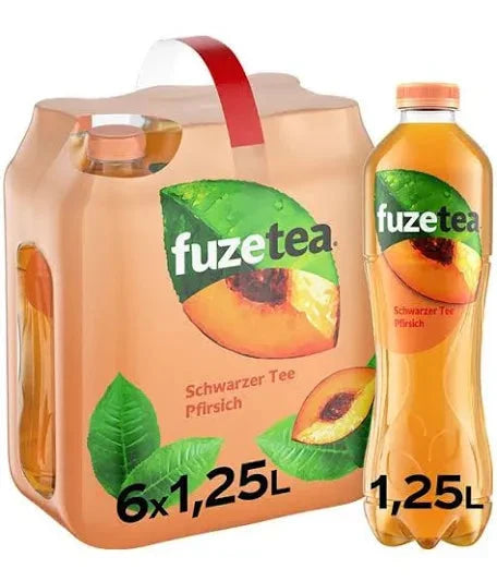 fuze tea 1,25 l Flasche Schwarzer Tee Pfirsich Yahalla ياهلا