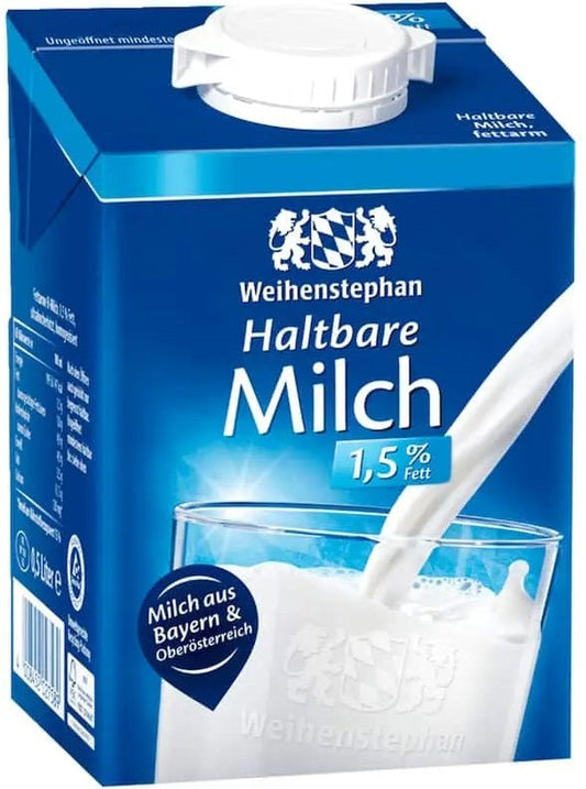 Weihenstephan H-Milch 1,5% 0,5 Liter Genuss - Yahalla ياهلا