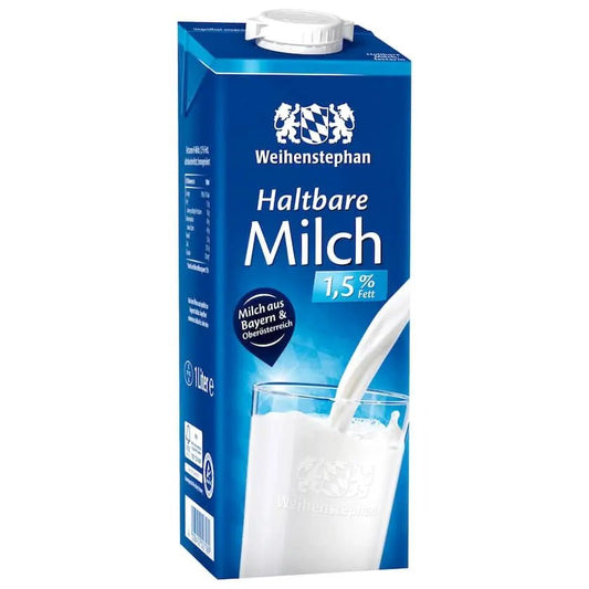 Weihenstephan H-Milch 1,5% 1L - frisch und nahrhaft - Yahalla ياهلا